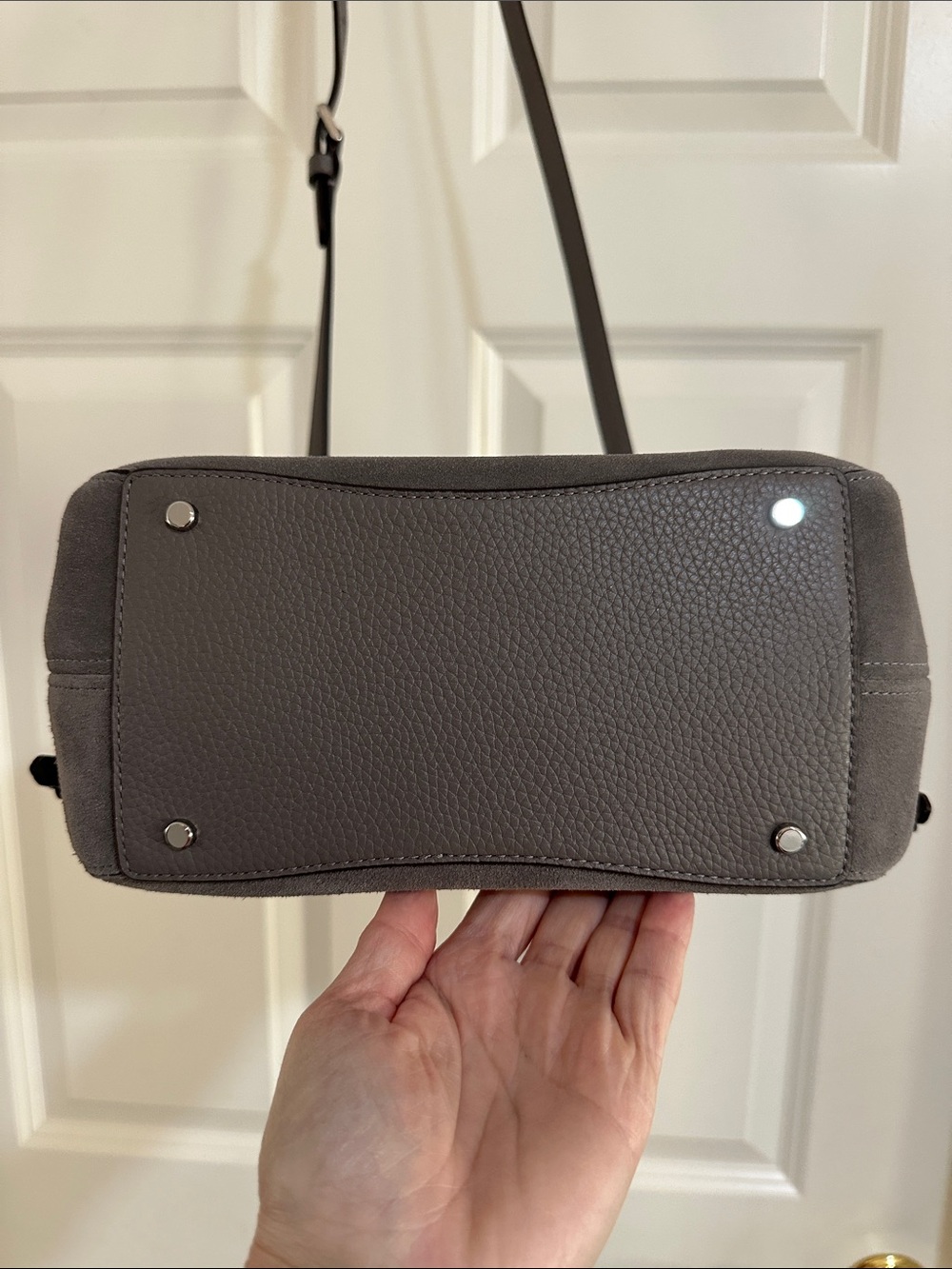 Kate Spade Dumpling Small Satchel Gray Hare Suede, NWOT - Picture 7 of 10